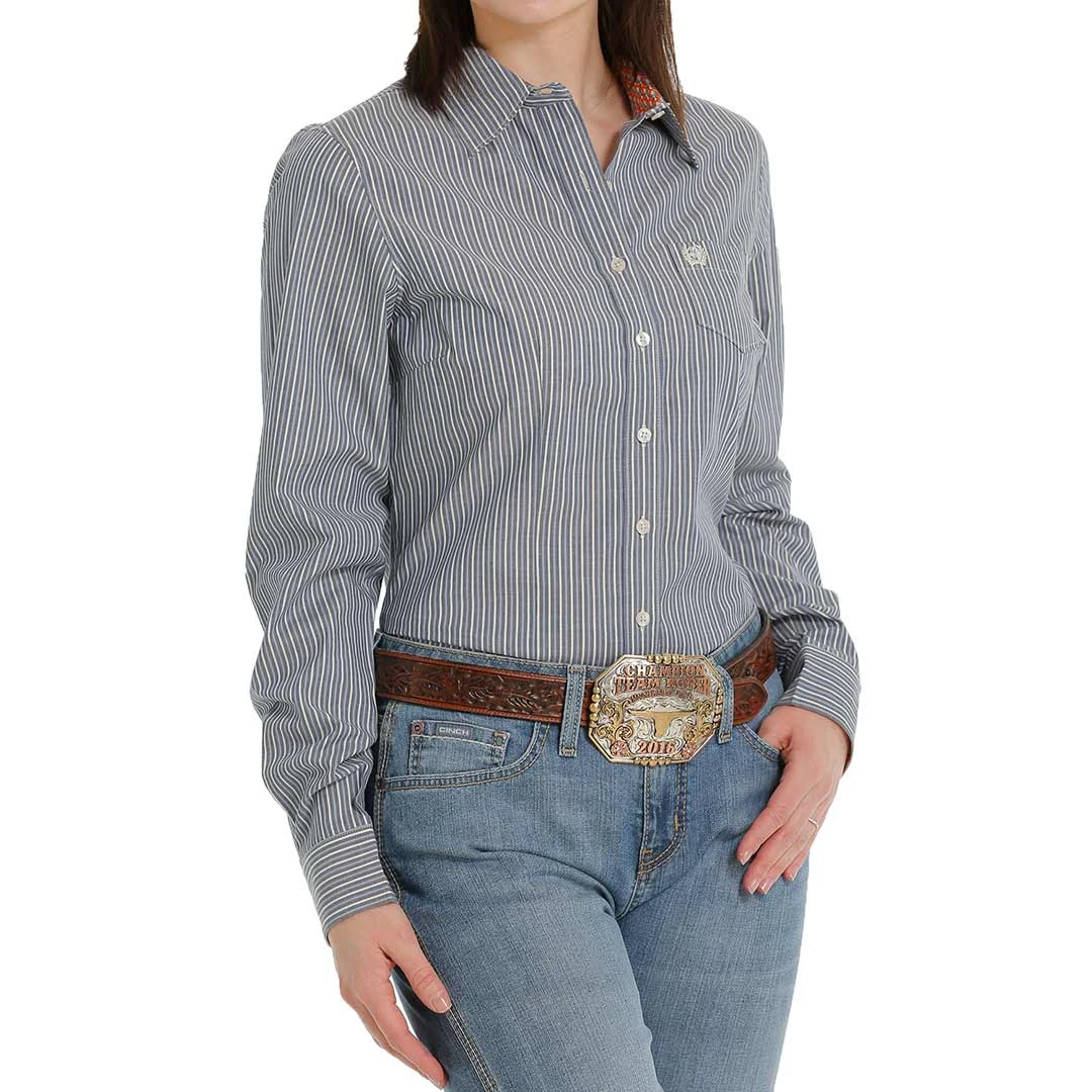 Cinch Women's Stripe Print Button-Down Shirt 1 Cinch Women's Stripe Print Button-Down Shirt