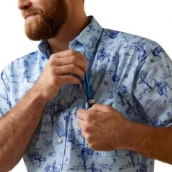 Ariat Men's Jonas Classic Fit Short Sleeve Button-Down Shirt -Western Cowboy Equipment Store img85276 ariat men s jonas classic fit short sleeve button down shirt