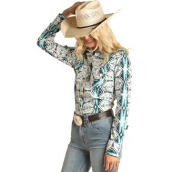 Rock & Roll Cowgirl Women's Aztec Print Snap Shirt