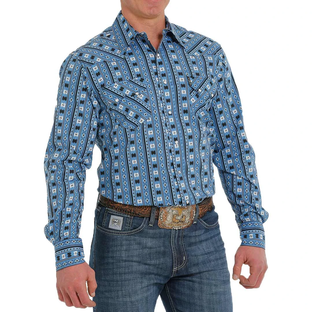 Cinch Men's Modern Fit Aztec Print Snap Shirt 3 Cinch Men's Modern Fit Aztec Print Snap Shirt - Image 3