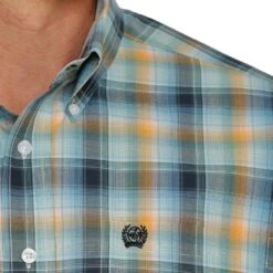 Western Cowboy Equipment Store -Western Cowboy Equipment Store img89245 cinch men s short sleeve ombre plaid button down shirt