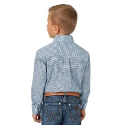 Wrangler Boys' George Strait Geometric Print Shirt 7 Wrangler Boys' George Strait Geometric Print Shirt -Western Cowboy Equipment Store img90763 wrangler boy s george strait geometric print shirt