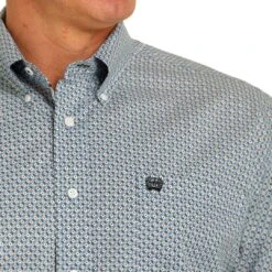 Cinch Men's Geometric Print Button-Down Shirt -Western Cowboy Equipment Store img90900 cinch men s geometric print button down shirt