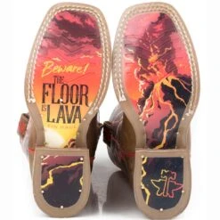 Tin Haul Boys' Beware Of Lava Cowboy Boots -Western Cowboy Equipment Store img91774 tin haul boys beware of lava cowboy boots