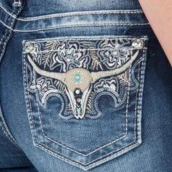 Miss Me Women's Tropical Longhorn Bootcut Jeans 5 Miss Me Women's Tropical Longhorn Bootcut Jeans -Western Cowboy Equipment Store img91867 miss me women s tropical longhorn bootcut jeans