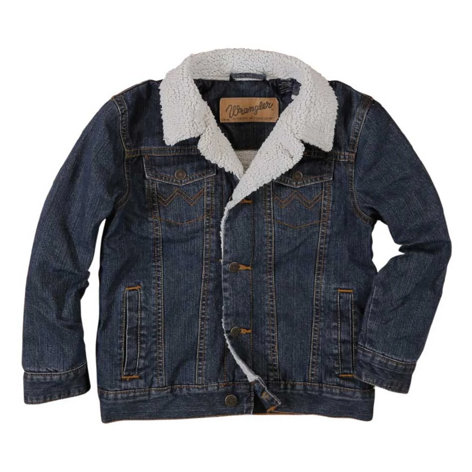 Wrangler Boys' Sherpa Lined Jean Jacket 2 Wrangler Boys' Sherpa Lined Jean Jacket - Image 2