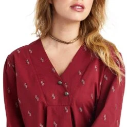 Ariat Women's Peasant Chimayo Blouse -Western Cowboy Equipment Store img92811 ariat women s peasant chimayo blouse
