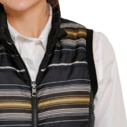 Cinch Women's Quilted Reversible Stripe Vest -Western Cowboy Equipment Store img93372 cinch women s quilted reversible stripe vest