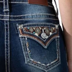Miss Me Women's Aztec Accent Bootcut Jeans -Western Cowboy Equipment Store img93484 miss me women s aztec accent bootcut jeans