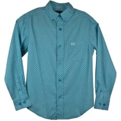 Cinch Boys' ArenaFlex Geometric Print Button-Down Shirt