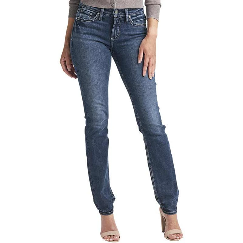 Silver Jeans Women's Suki Mid Rise Straight Leg Jeans 3 Silver Jeans Women's Suki Mid Rise Straight Leg Jeans - Image 3