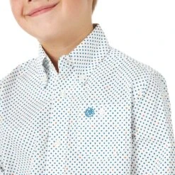 Wrangler Boys' Classic Fit Button-Down Print Shirt -Western Cowboy Equipment Store img94488 wrangler boy s classic fit button down print shirt