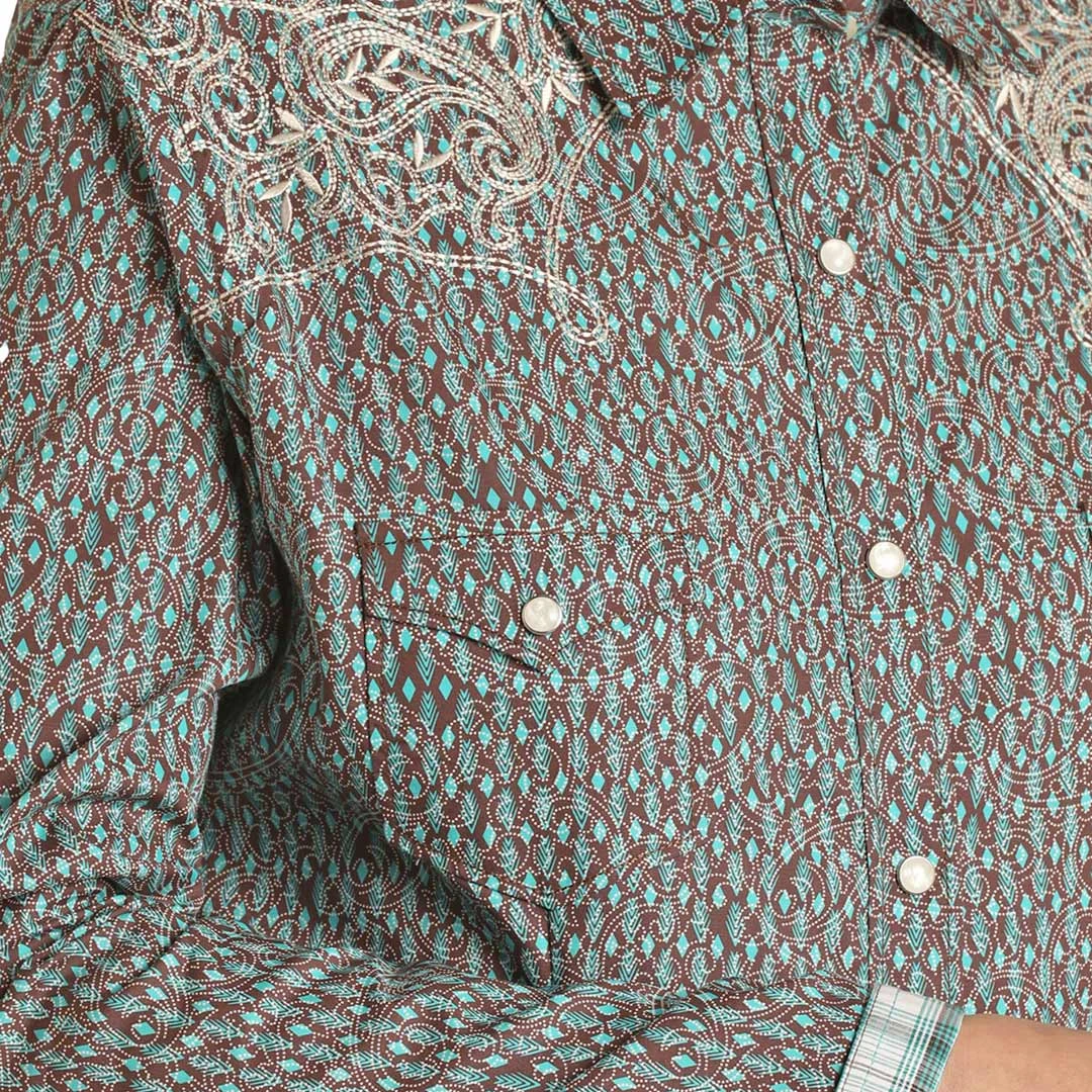 Rough Stock Women's Diamond Paisley Print Snap Shirt 2 Rough Stock Women's Diamond Paisley Print Snap Shirt - Image 2