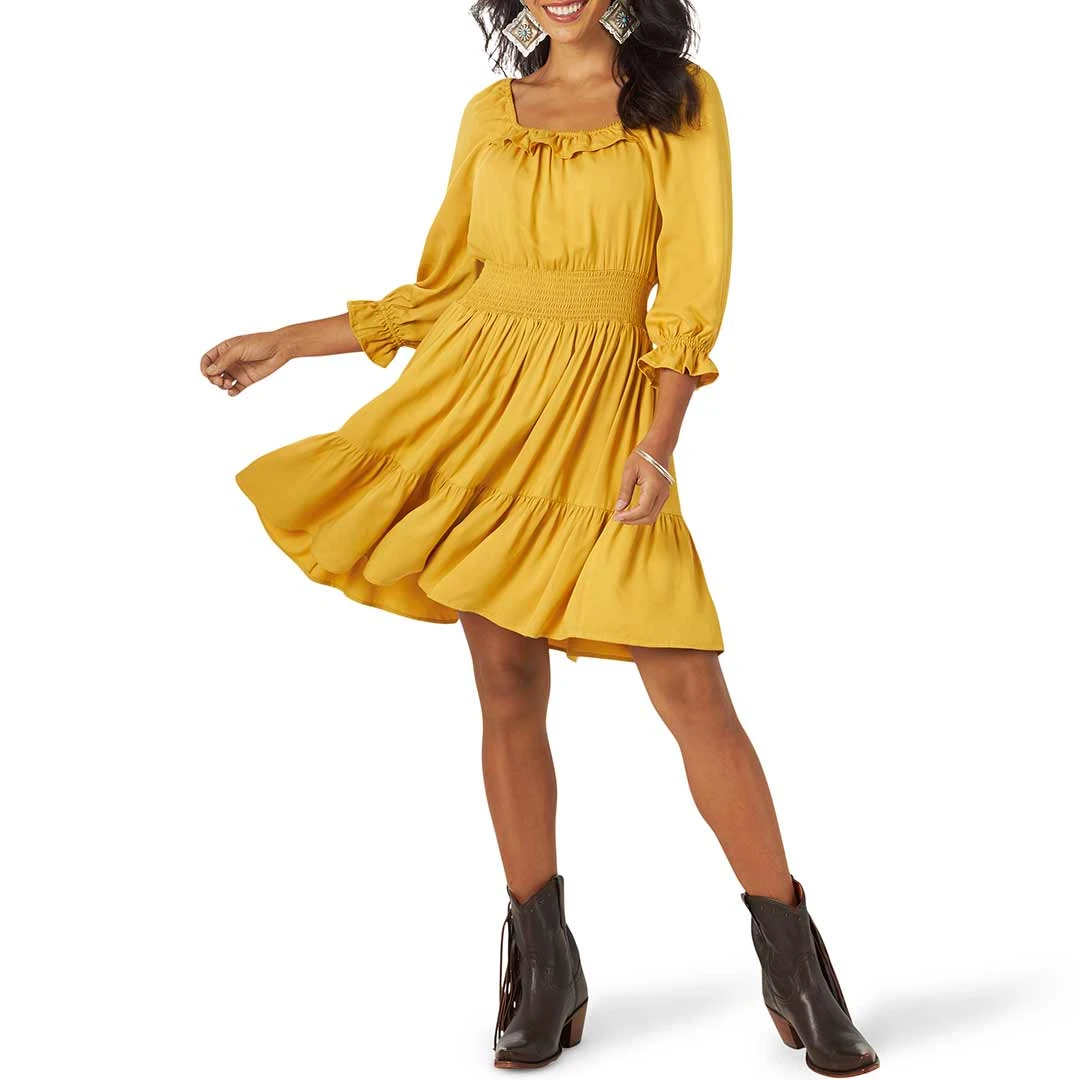 Wrangler Women's Smocked Waist Tiered Dress 1 Wrangler Women's Smocked Waist Tiered Dress