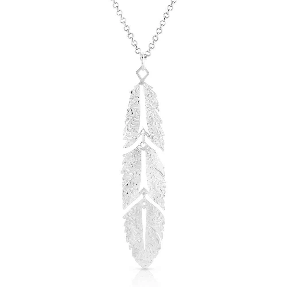 Montana Silversmiths Freedom Feather American Made Necklace 2 Montana Silversmiths Freedom Feather American Made Necklace - Image 2