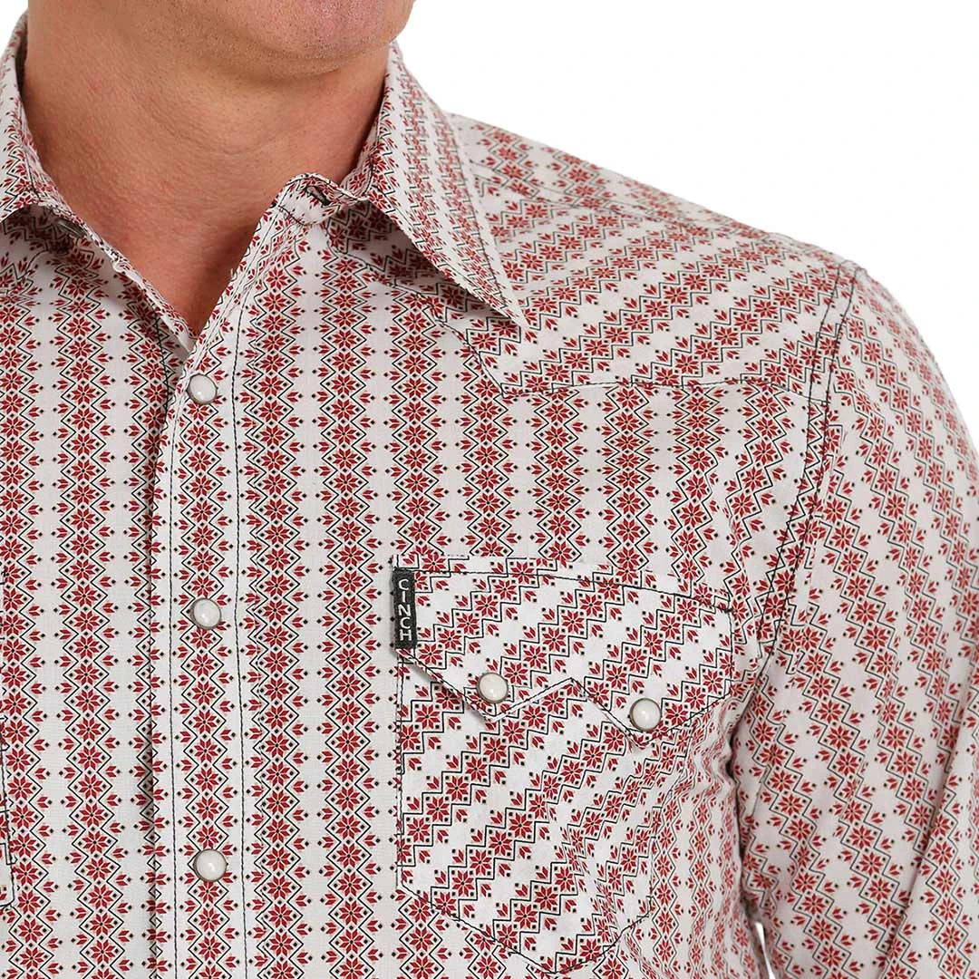Cinch Men's Floral Stripe Print Snap Shirt 4 Cinch Men's Floral Stripe Print Snap Shirt - Image 4