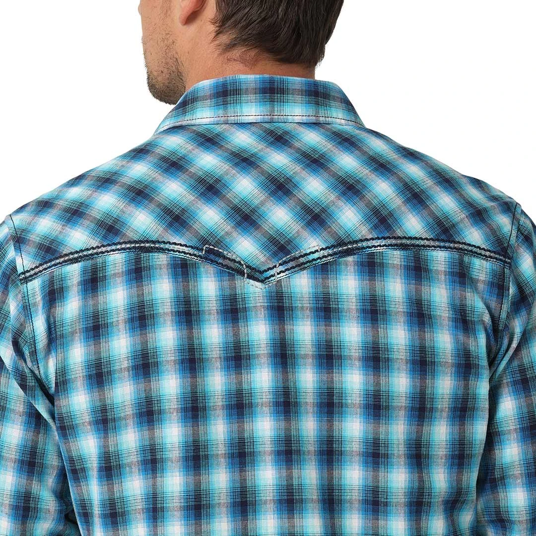 Wrangler Men's Rock 47 Embroidered Yoke Plaid Snap Shirt 3 Wrangler Men's Rock 47 Embroidered Yoke Plaid Snap Shirt - Image 3