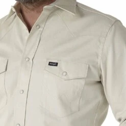 Wrangler Men's Cowboy Cut Firm Finish Snap Work Shirt -Western Cowboy Equipment Store img97672 wrangler men s cowboy cut firm finish snap work shirt