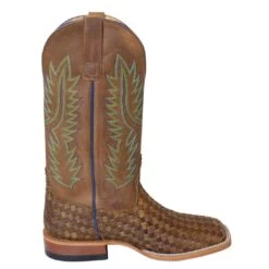 HorsePower Men's Basketweave Square Toe Cowboy Boots -Western Cowboy Equipment Store img99346 horsepower men s basketweave square toe cowboy boots