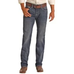 Rock & Roll Denim Men's Regular Tapered Stretch Stackable Bootcut Jeans -Western Cowboy Equipment Store img99599 rock roll denim men s regular tapered stretch stackable bootcut jeans