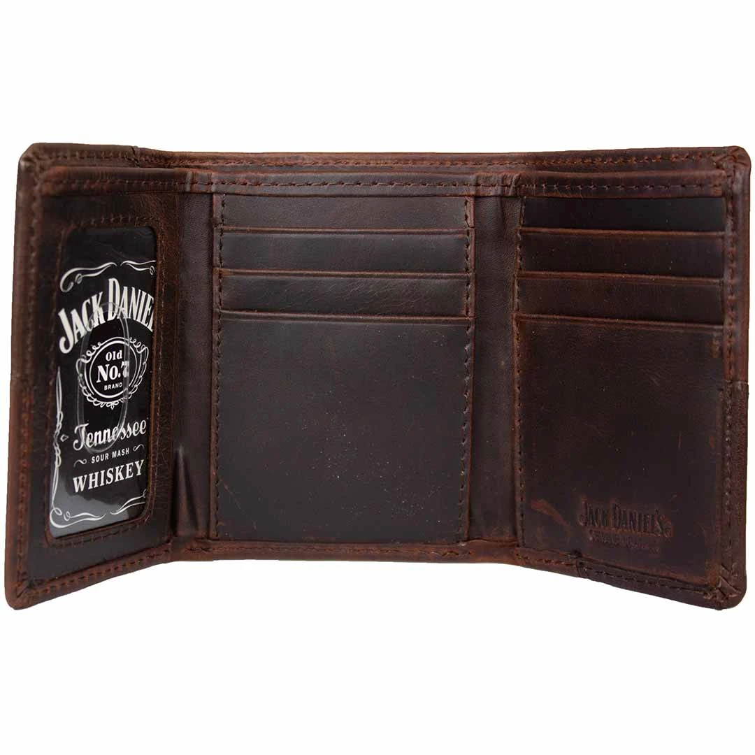 Jack Daniel's Men's Silver Concho Tri-Fold Wallet 2 Jack Daniel's Men's Silver Concho Tri-Fold Wallet - Image 2