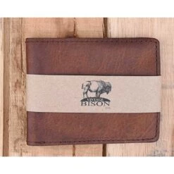 Lejon Men's Vintage Bison Langston Leather Bi-Fold Wallet