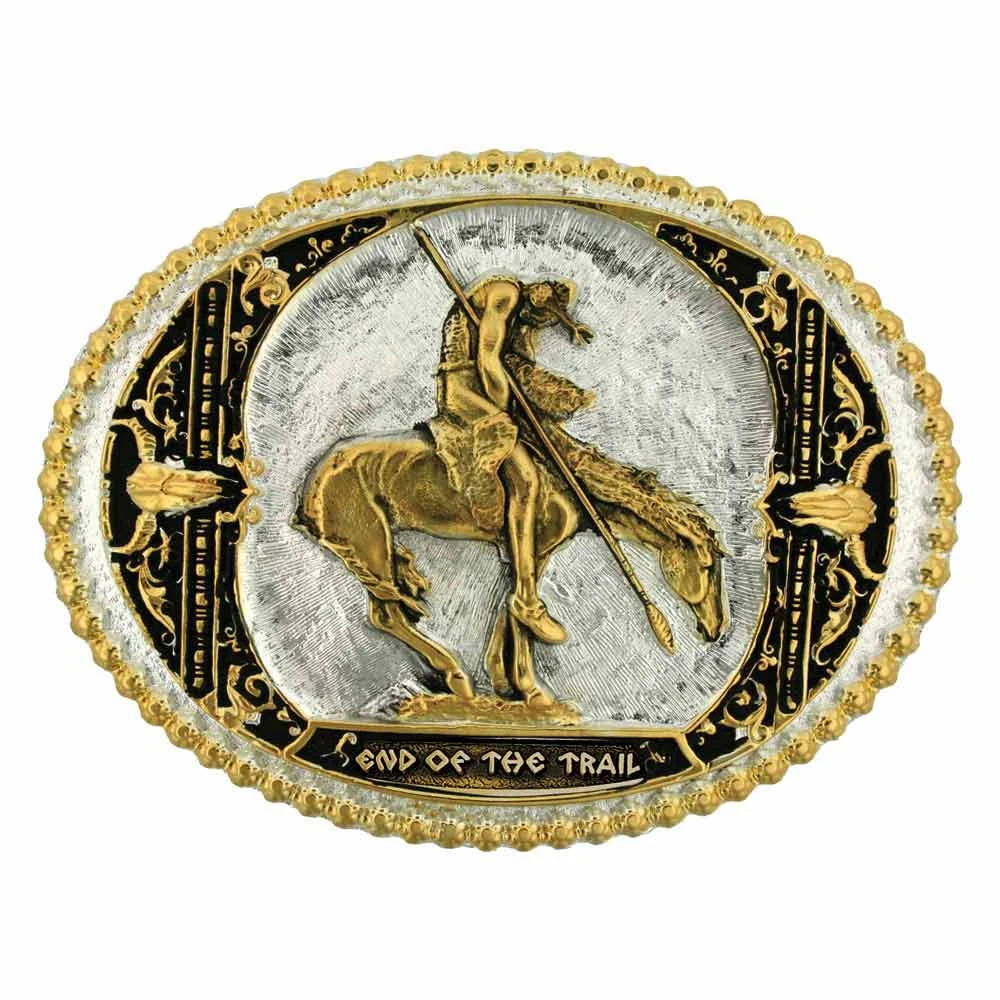 Montana Silversmiths End Of The Trail Two Tone Attitude Belt Buckle 1 Montana Silversmiths End Of The Trail Two Tone Attitude Belt Buckle