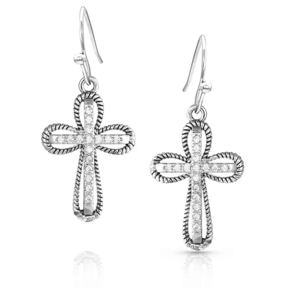 Montana Silversmiths Expressive Faith Crystal Cross Earrings 1 Montana Silversmiths Expressive Faith Crystal Cross Earrings