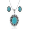 Montana Silversmiths Into The Blue Turquoise Oval Jewelry Set