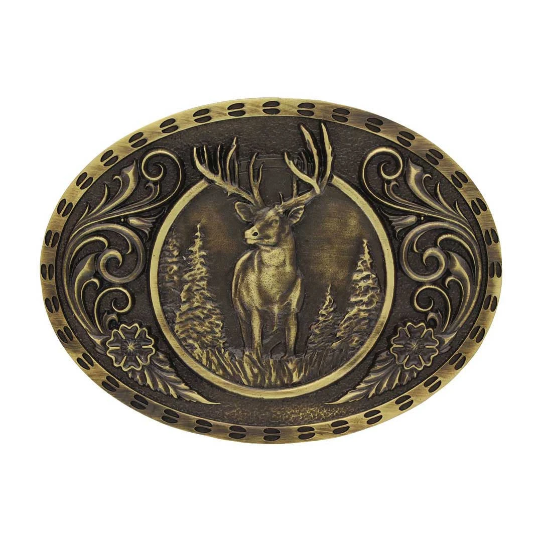 Montana Silversmiths Men's Attitude Wild Stag Buckle 1 Montana Silversmiths Men's Attitude Wild Stag Buckle