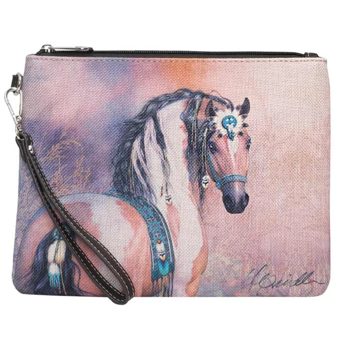 Montana West Native Horse Canvas Wristlet 1 Montana West Native Horse Canvas Wristlet