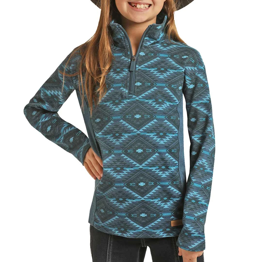 Powder River Outfitters Girls' Aztec 1/4 Zip Sweater 1 Powder River Outfitters Girls' Aztec 1/4 Zip Sweater