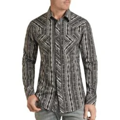 Rock & Roll Cowboy Aztec Stripe Shirt