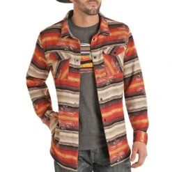 Rock & Roll Cowboy Men's Aztec Shirt Jacket