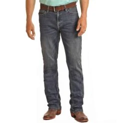 Rock & Roll Denim Men's Hooey Double Barrel Straight Leg Jeans -Western Cowboy Equipment Store rock roll denim men s hooey double barrel straight leg jeans