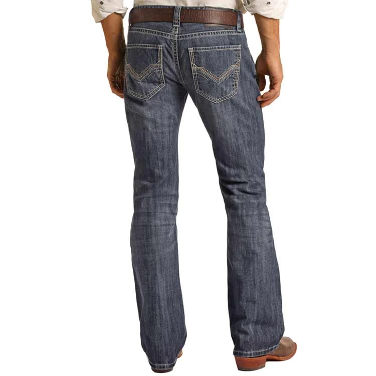 Rock & Roll Denim Men's Pistol Regular Fit Raised Denim V Bootcut Jeans 1 Rock & Roll Denim Men's Pistol Regular Fit Raised Denim V Bootcut Jeans