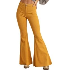 Rock & Roll Denim Women's High Rise Stretch Bell Bottom Jeans -Western Cowboy Equipment Store rock roll denim women s high rise stretch bell bottom jeans