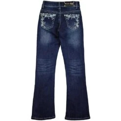 Rodeo Girl Girls' Floral Pocket Bootcut Jeans