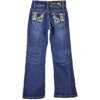 Rodeo Girl Girls' Embroidered Floral Bootcut Jeans