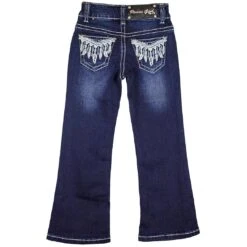 Rodeo Girl Girls' Feather Pocket Bootcut Jeans