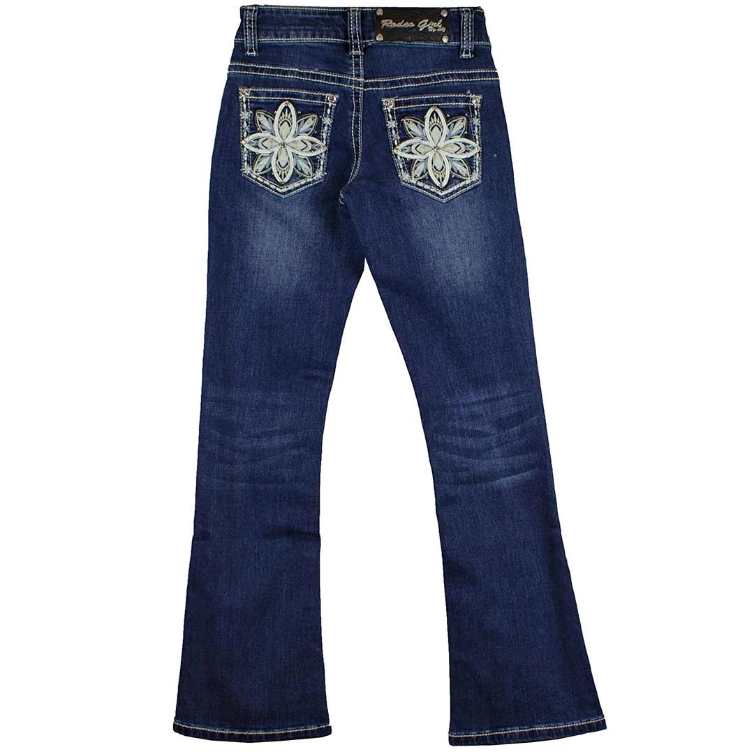 Rodeo Girl Girls' Floral Bootcut Jeans 1 Rodeo Girl Girls' Floral Bootcut Jeans