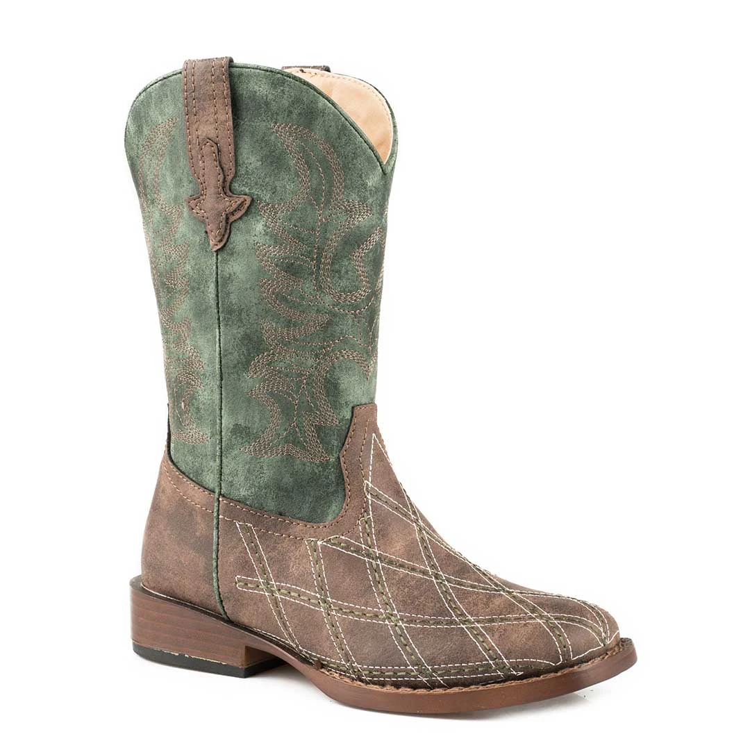 Roper Boys' Cross Cut Square Toe Cowboy Boots 2 Roper Boys' Cross Cut Square Toe Cowboy Boots - Image 2