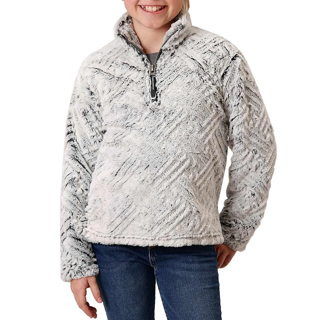 Roper Girls' Fuzzy 1/4 Zip Pullover Sweater 1 Roper Girls' Fuzzy 1/4 Zip Pullover Sweater