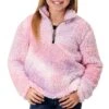 Roper Girls' Fuzzy Sherpa 1/4 Zip Pullover Sweater