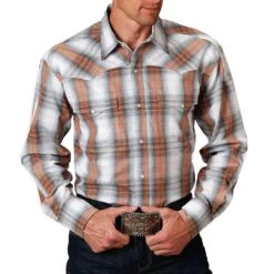Roper Men's Amarillo Plaid Print Snap Shirt