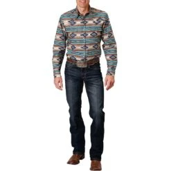 Roper Men's Aztec Print Snap Shirt -Western Cowboy Equipment Store roper men s aztec print snap shirt
