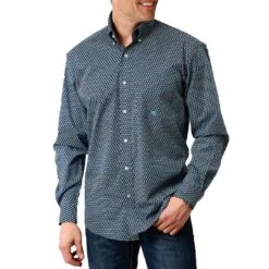 Roper Men's Diamond Print Button-Down Shirt