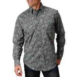 Roper Men's Floral Print Snap Shirt