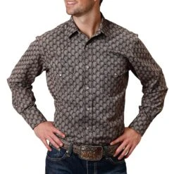 Roper Men's Paisley Print Snap Shirt
