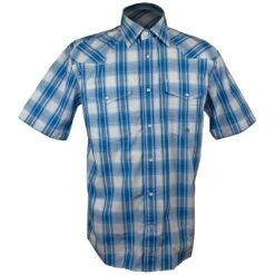 Roper Men's Short Sleeve Plaid Snap Shirt